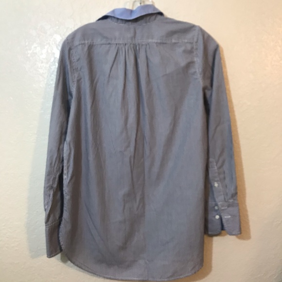 J. Crew Bip popover striped shirt SZ 2 - Picture 3 of 7